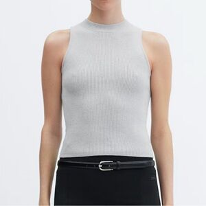 Mango ribbed knit top